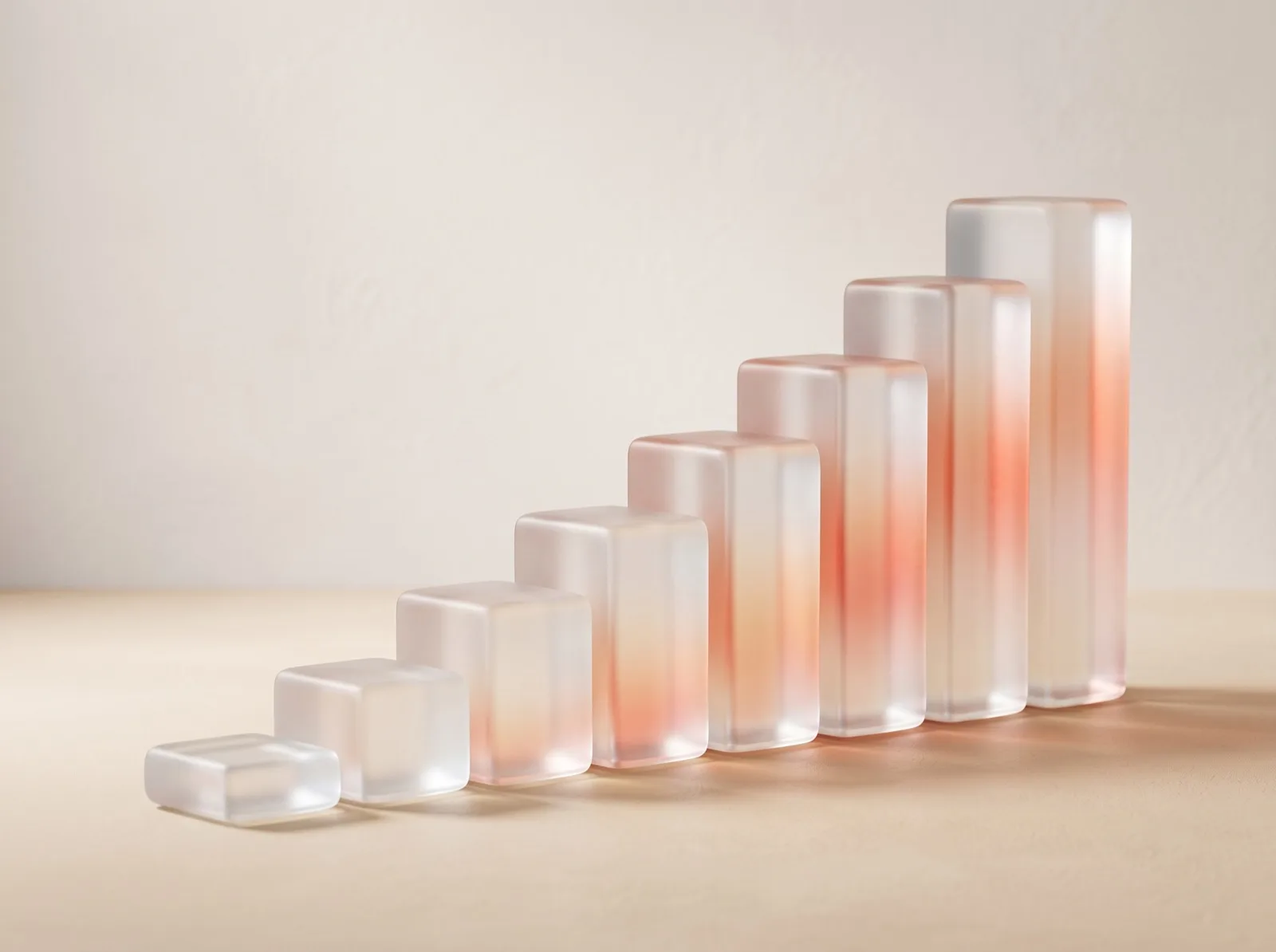 Abstracte oplopende vormen die een sales-pipeline verbeelden